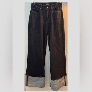 Dark Blue Wide-Leg Jeans